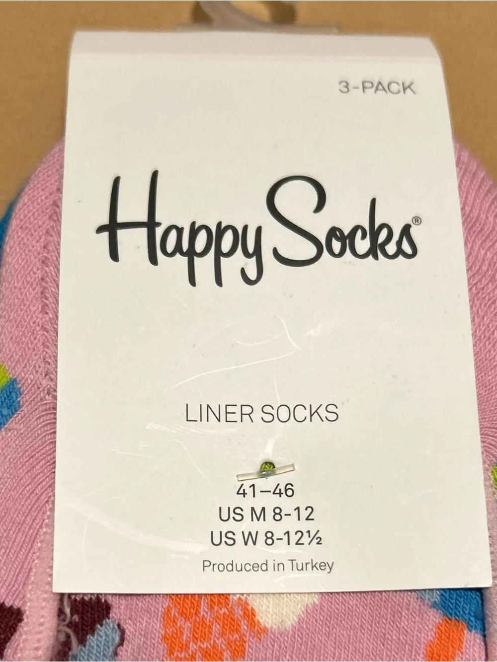 Happy Socks Ice Cream No-Show Sock Trio - Blue, Black & Pink